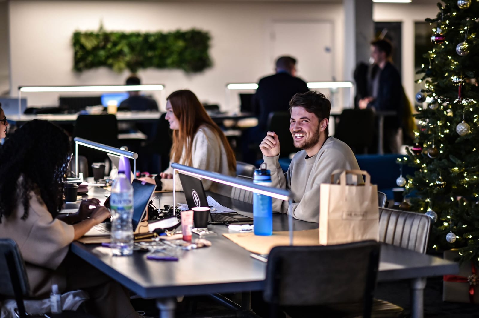 Members working in the evening at 1 Mill Street