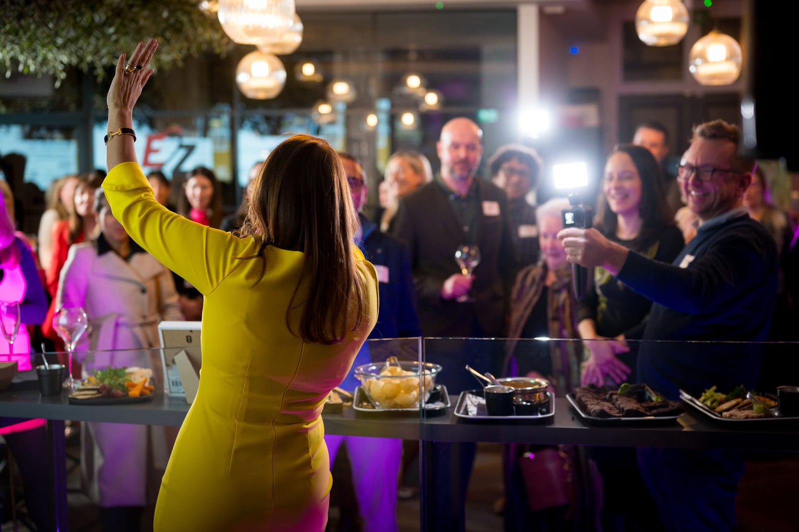Guests at a show launch evening at 1 Mill Street